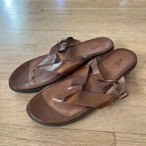 Dansko Carmen Brown Leather Flip Flop Thong Sandals Women's Size 42